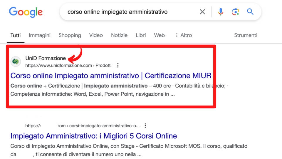 serp corso impiegato amministrativo