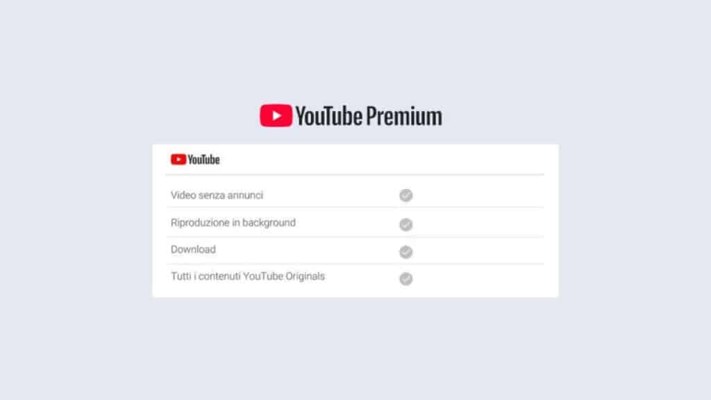 abbonamento YouTube Premium - vantaggi