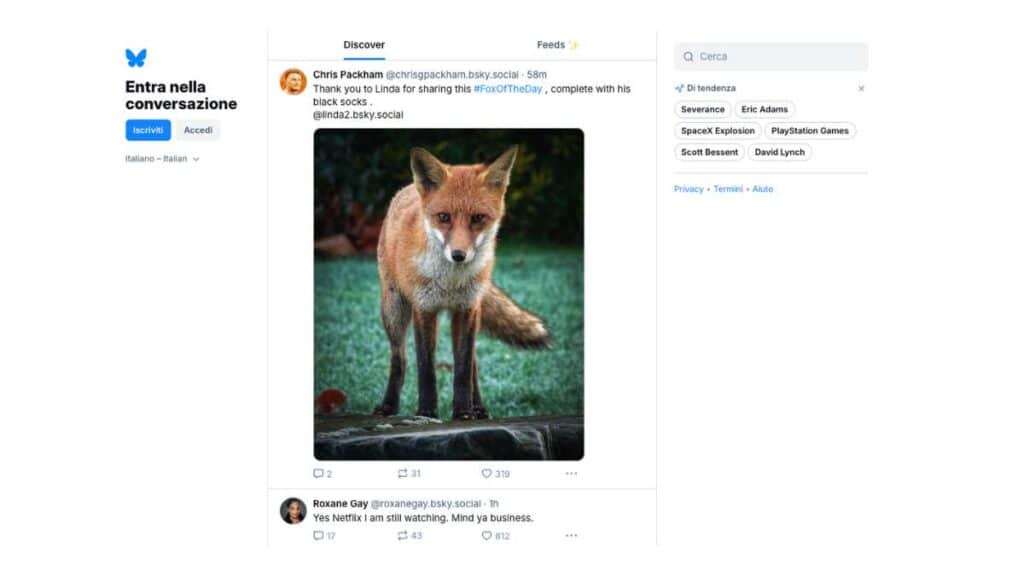 Bluesky - piattaforma microblogging