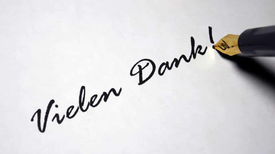 grazie in tedesco - dal semplice Danke a Vielen Dank